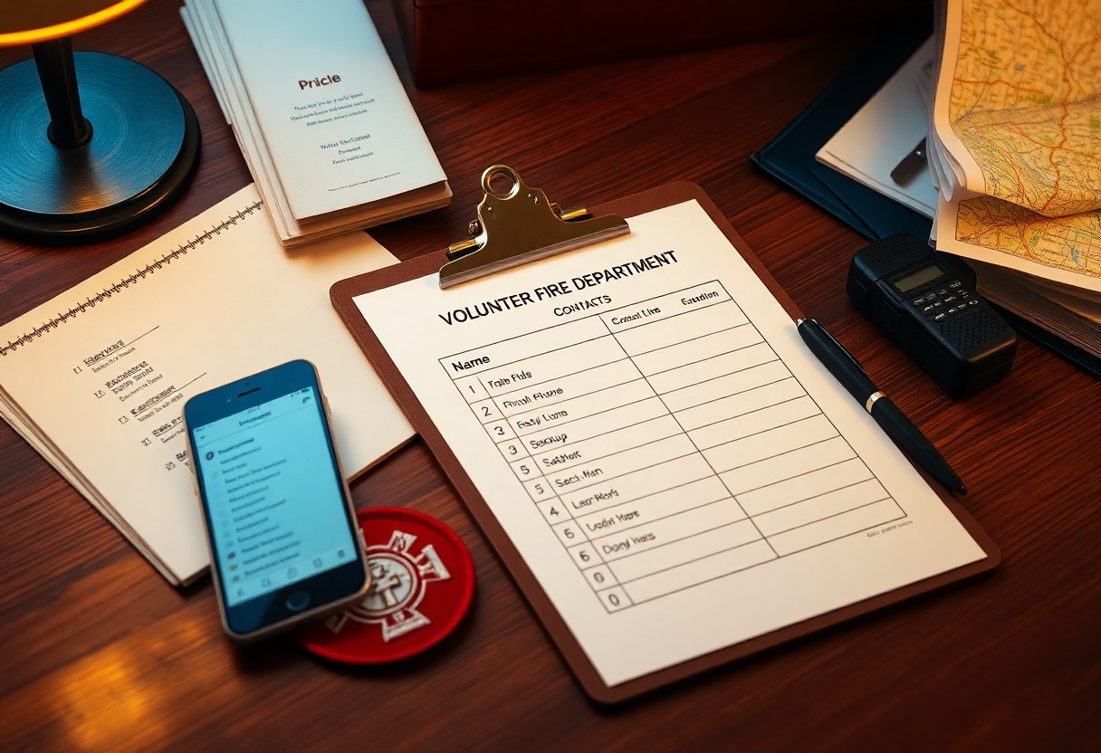 organizing volunteer fire department contacts checklist zej